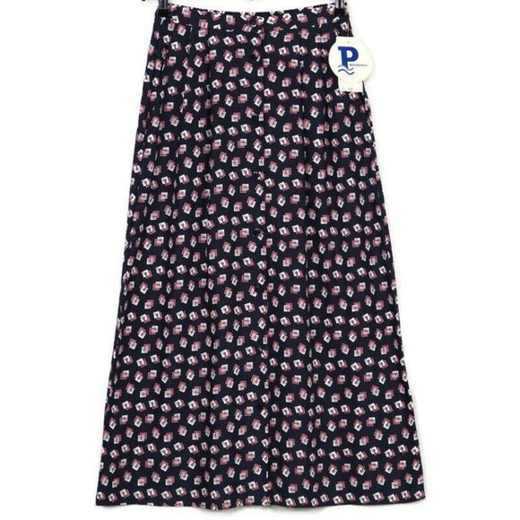Pendleton Long Maxi Skirt Blue Red White‎ Pockets Button Down 4 - Picture 1 of 11